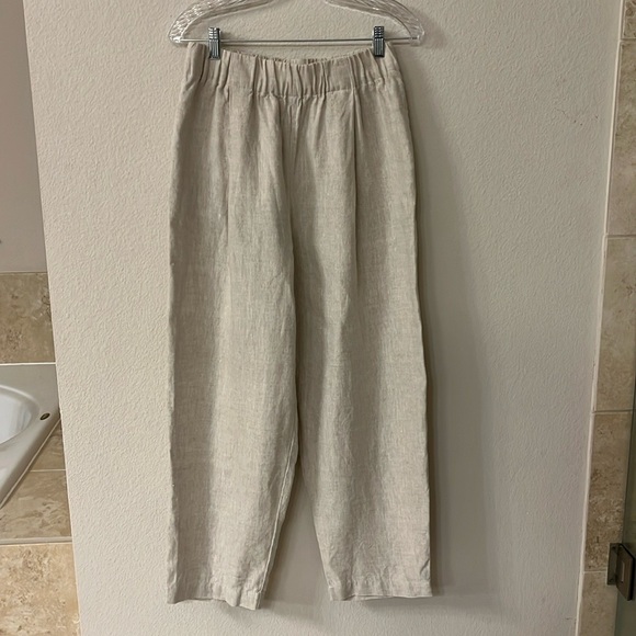 Elizabeth Suzann Pants - Elizabeth Suzann Andy Trouser in Midweight Linen - Flax - large